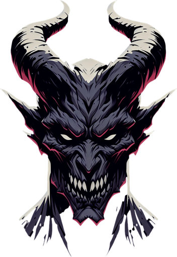 scary demon staring.
Single Game Texture. In-Game asset. 2d. Blank background. High contrast. No shadows.
