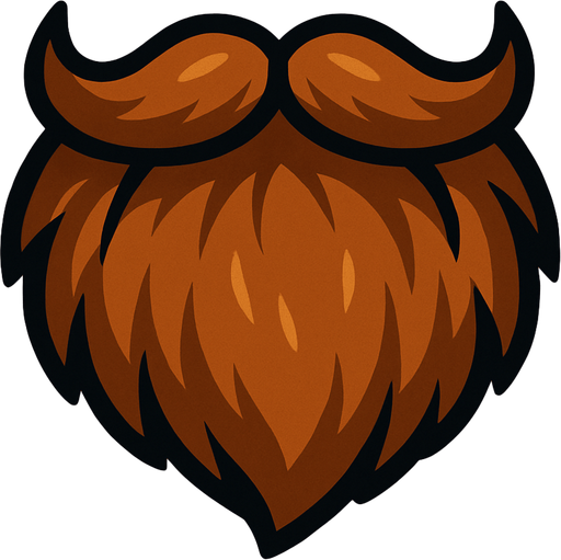 brown beard.
In-Game asset.  2d.  High contrast.  No shadows