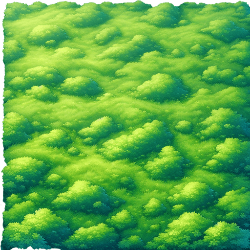 green meadow surface.

Single Game Texture.  In-Game asset.  2d.  Blank background.  High contrast.  No shadows