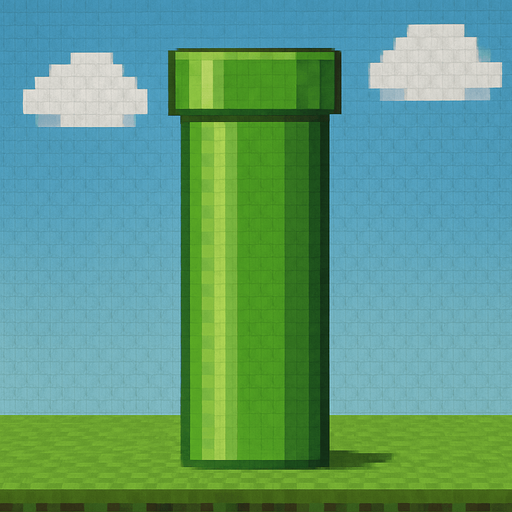 flappy bird pipe in Minecraft style