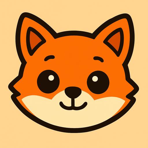orange cartoon baby fox face.
In-Game asset.  2d.  High contrast.  No shadows