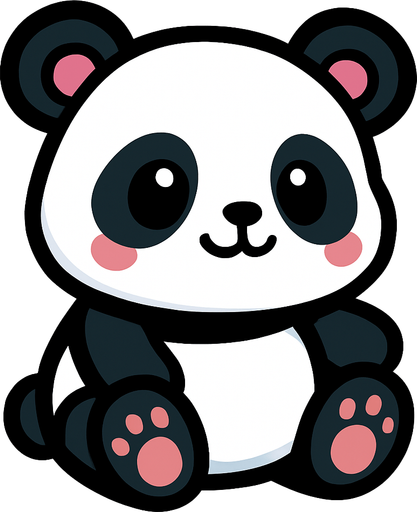 cute panda.
In-Game asset.  2d.  High contrast.  No shadows
