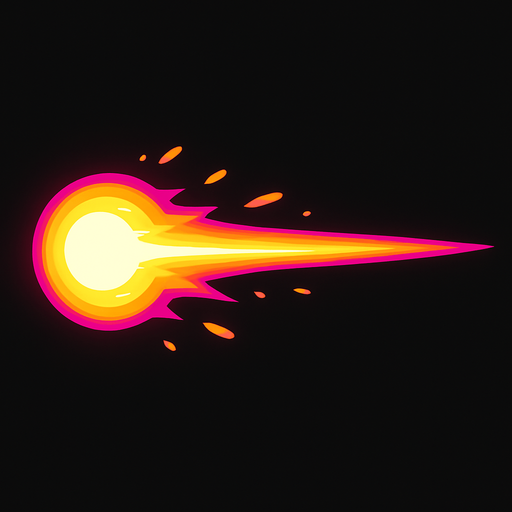 un bala lazer de nergia.
In-Game asset.  2d.  High contrast.  No shadows