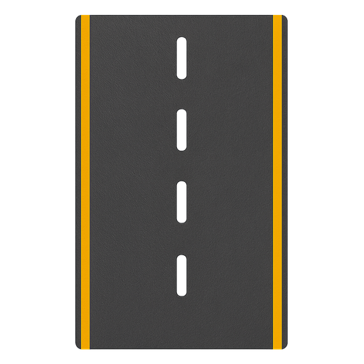 A tarmac road, with 3 lanes, matching up with actual game lanes.
In-Game asset.  2d.  High contrast.  No shadows