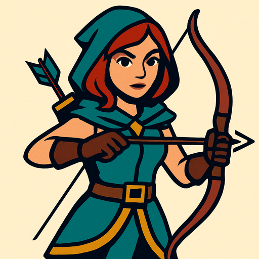 The woman's face is turned towards us.
In-Game asset.  2d.  High contrast.  No shadows