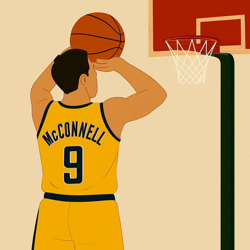 Make player TJ mconnel in a yellow pacers jersey