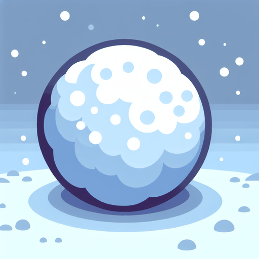 one cartoony snowball.
Single Game Texture. In-Game asset. 2d. Blank background. High contrast. No shadows.