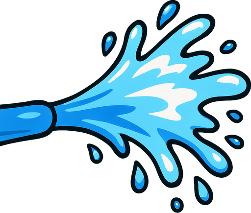 Water spraying forward
In-Game asset.  2d.  High contrast.  No shadows
