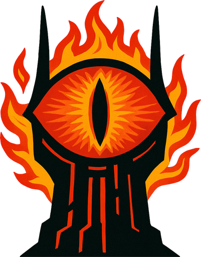 Eye of sauron.
In-Game asset.  2d.  High contrast.  No shadows