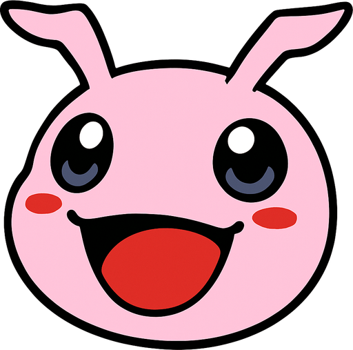 Cara Koromon feliz.
In-Game asset.  2d.  High contrast.  No shadows