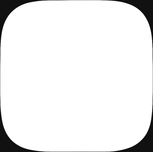 White, rounded square, simple.
In-Game asset.  2d.  High contrast.  No shadows