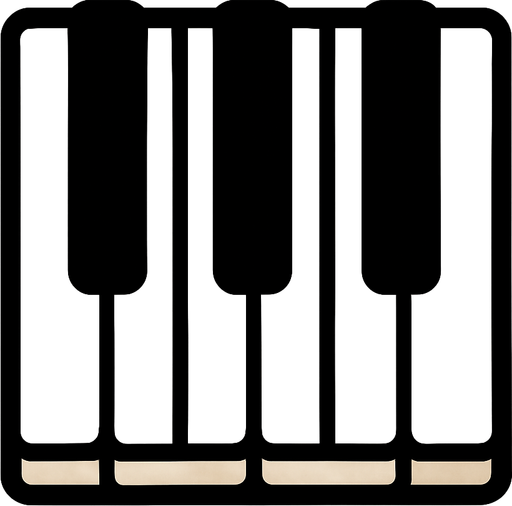 piyano tuşu.
In-Game asset.  2d.  High contrast.  No shadows