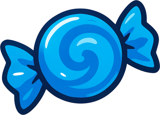 Blue candy.
In-Game asset.  2d.  High contrast.  No shadows