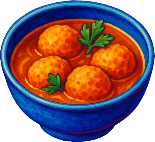 A bowl of fish meatballs in broth.