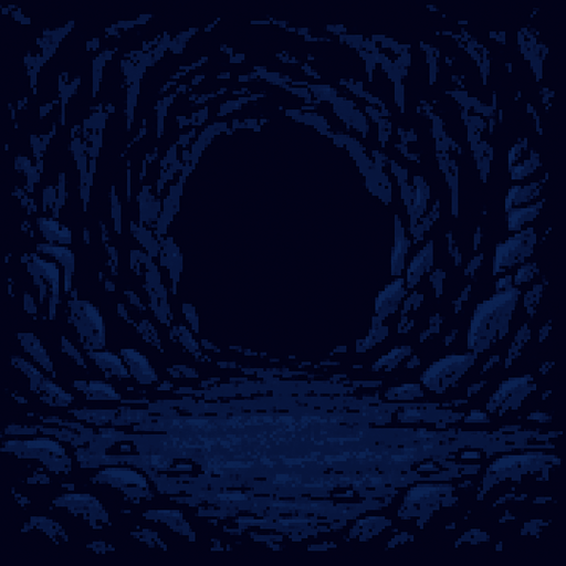 uma caverna escura estilo jogo de rpg, arte pixel, background game arena.
In-Game asset.  2d.  High contrast.  No shadows
