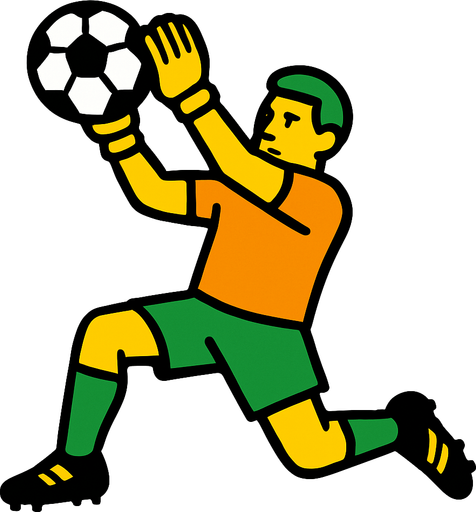 goalkeeper.
In-Game asset.  2d.  High contrast.  No shadows