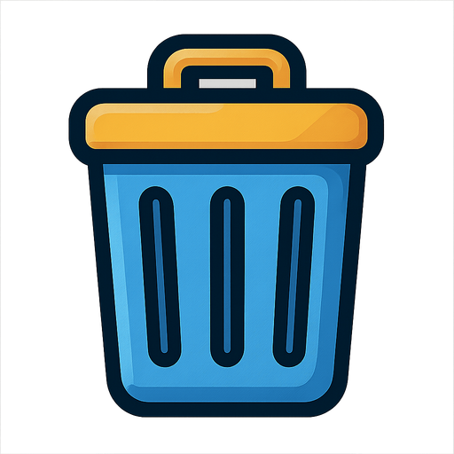 Garbage can icon.
In-Game asset.  2d.  High contrast.  No shadows