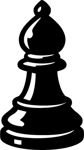 Chess black bishop.
In-Game asset.  2d.  High contrast.  No shadows