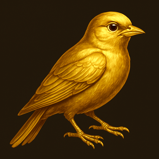 Realistic, golden bird.
In-Game asset.  2d.  High contrast.  No shadows