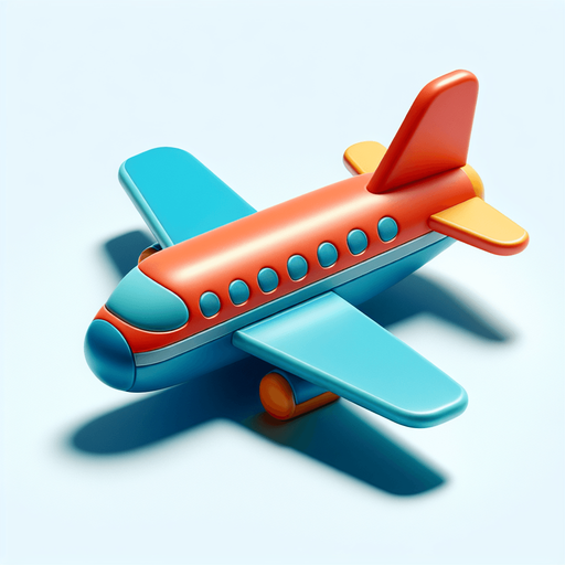 самолет игрушечный, вид сбоку..
Single Game Texture. In-Game asset. 2d. Blank background. High contrast. No shadows.