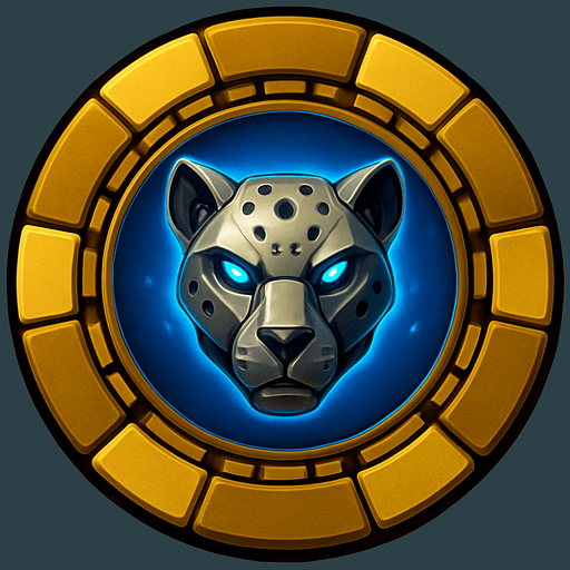 Change the image of a shield in the center into a robotic cheetah head.