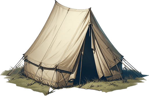 camptent
Single Game Texture.  In-Game asset.  2d.  Blank background.  High contrast.