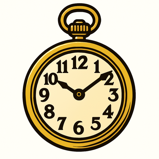 A pocket watch.
In-Game asset.  High contrast.  No shadows