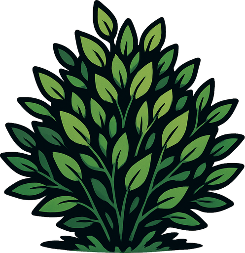 Çalı.
In-Game asset.  2d.  High contrast.  No shadows