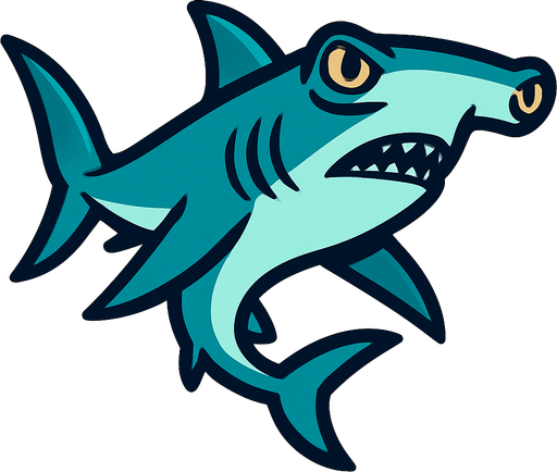 Hammerhead shark.
In-Game asset.  2d.  High contrast.  No shadows