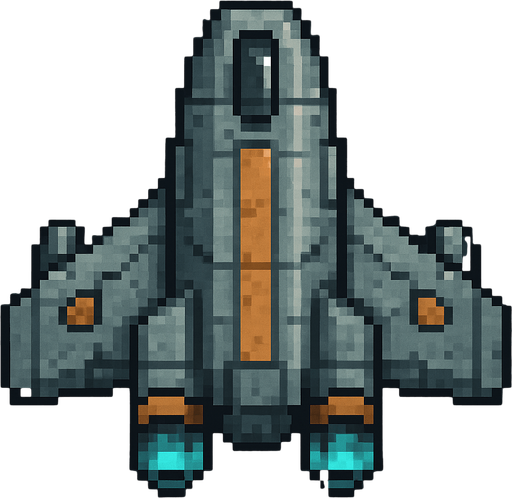 Звездолет вид сверху два д для 2d игры пиксельный.
In-Game asset