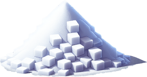 Pile of sugar.
Single Game Texture.  In-Game asset.  2d.  Blank background.  High contrast.  No shadows