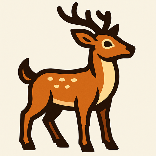 Deer.
In-Game asset.  2d.  High contrast.  No shadows