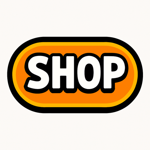Shop button.
In-Game asset.  2d.  High contrast.  No shadows