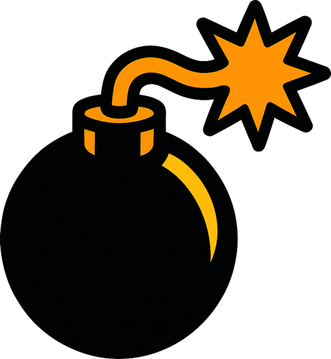 bomba.
In-Game asset.  2d.  High contrast.  No shadows