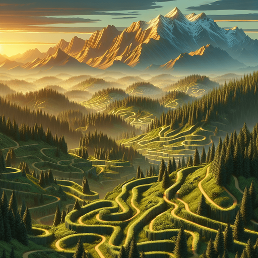 Cool scenic view.
Single Game Texture. In-Game asset. 2d. Blank background. High contrast. No shadowcs.