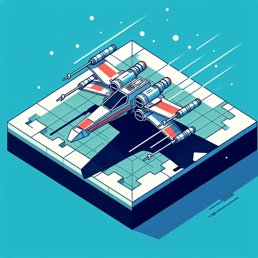 Single Game Texture. In-Game asset. 2d. An X-Wing-like spaceship moving up and down from above.
Single Game Texture. In-Game asset. 2d. Blank background. High contrast. No shadows.