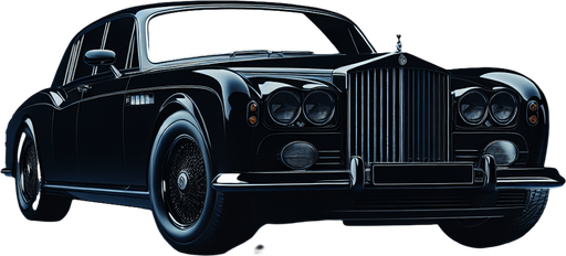 An rolse royse ghost black colour.
Single Game Texture. In-Game asset. 2d. Blank background. High contrast. No shadows.