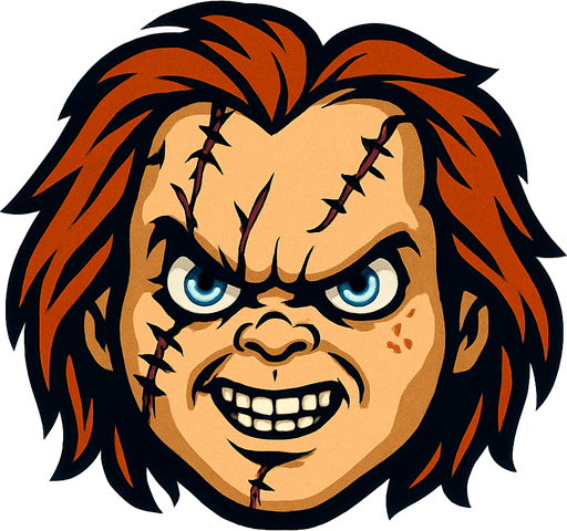 chucky head.
In-Game asset.  2d.  High contrast.  No shadows