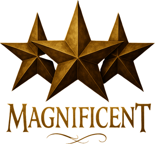 Write "MAGNIFICENT" bottom of the stars with LOTR style