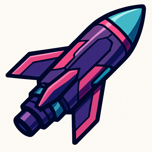Misil futurista.
In-Game asset.  2d.  High contrast.  No shadows