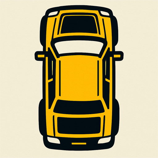 üstten görünümlü araba.
In-Game asset.  2d.  High contrast.  No shadows
