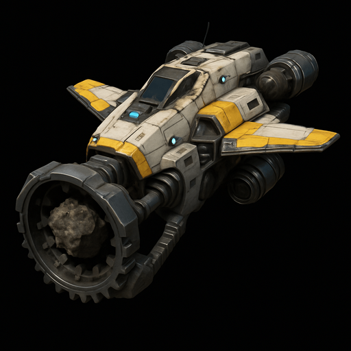 Maden toplayıcı uzay mekiği, Gerçekçi.
In-Game asset.  High contrast.  No shadows