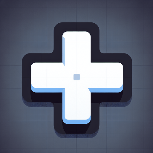 A plus sign.
Single Game Texture. In-Game asset. 2d. Blank background. High contrast. No shadows.