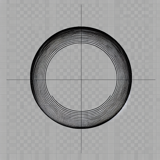 Simple one black lined circle with transparent background