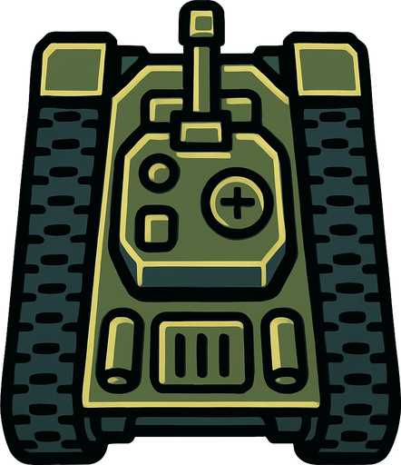 TANK ÜSTEN GÖRÜNÜŞ 2D.
In-Game asset.  2d.  High contrast.  No shadows