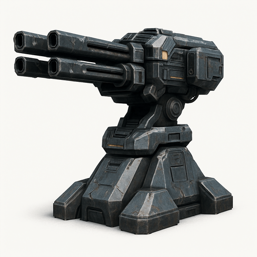 Uzay Savunma Kulesi - Yazısız - Gerçekçi.
In-Game asset.  High contrast.  No shadows