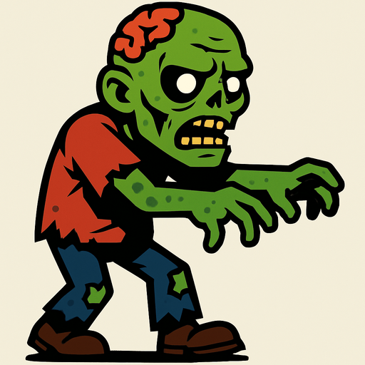the zombie.
In-Game asset.  2d.  High contrast.  No shadows