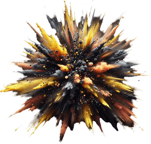 top view of an explosion effect.