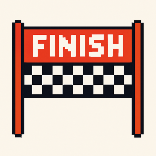 make a 2d pixel finish line.
In-Game asset.  2d.  High contrast.  No shadows