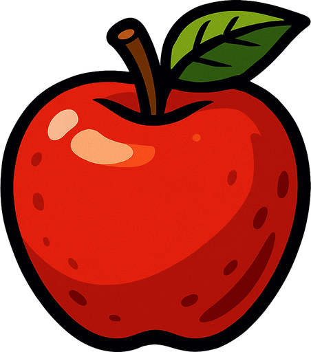 Elma resmi oluştur.
In-Game asset.  High contrast.  No shadows